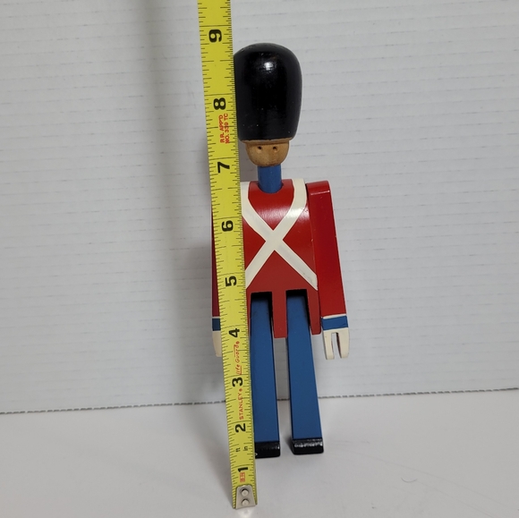 Kay Bojesen Denmark Red and Blue Wooden Toy Soldier 8.5 inches Vintage 1950s - Picture 8 of 9